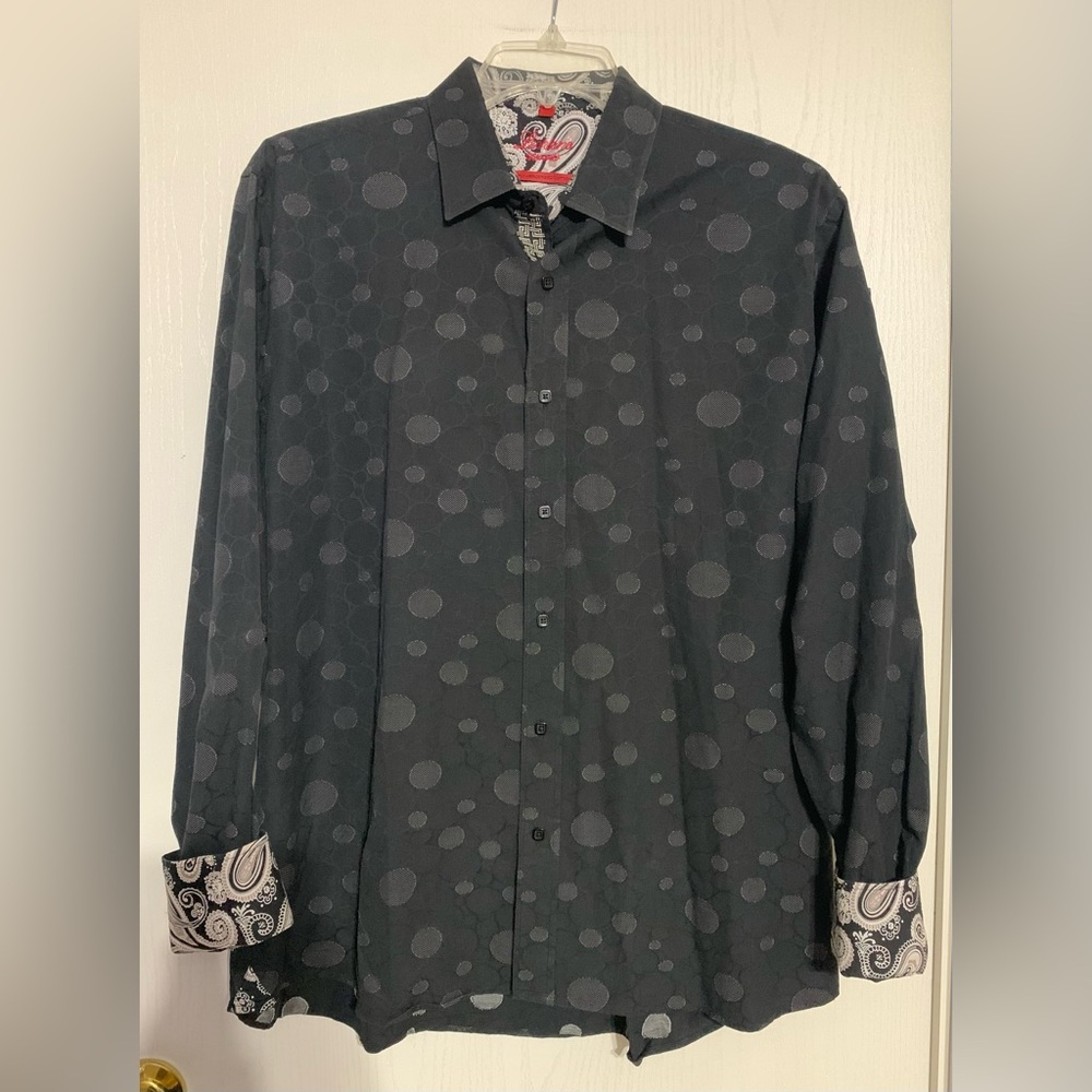 Luchiano Visconti Black Men's Shirt Button Up Black
Long Sleeve